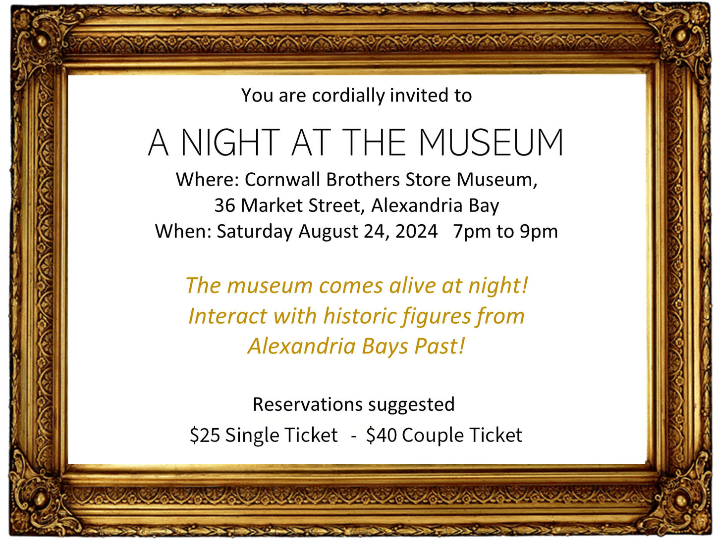 Ticket Night at the Museum